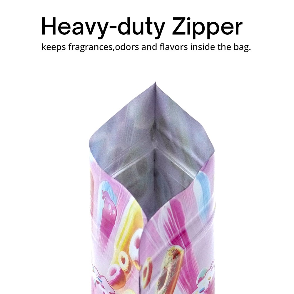 25 Pack Cartoon 3.5g Food Grade Mylar Bags – Smell Proof Airtight Zip Pouches