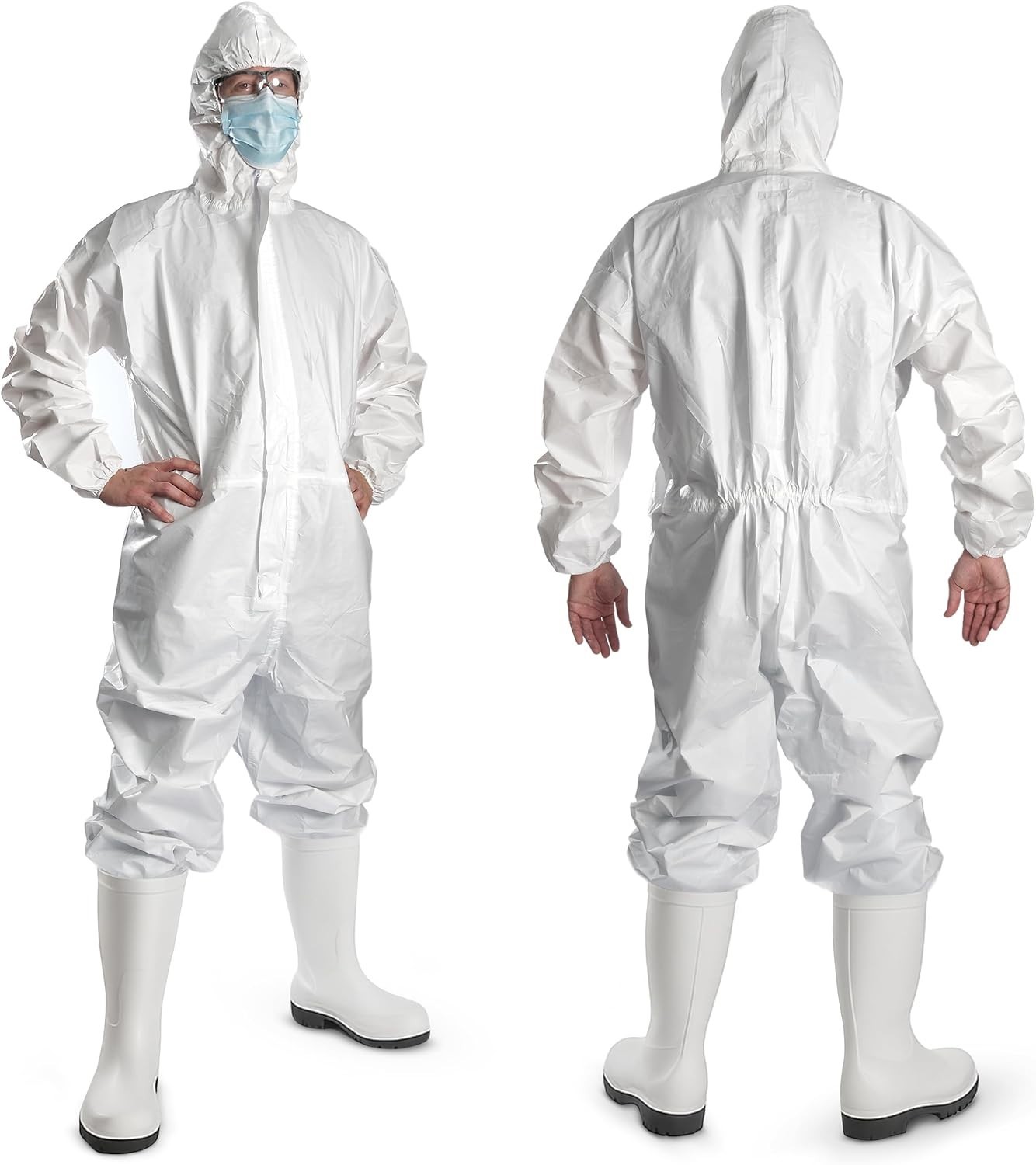 Disposable Microporous Coated Coverall Suit with Elastic Wrists, Elastic Ankl…