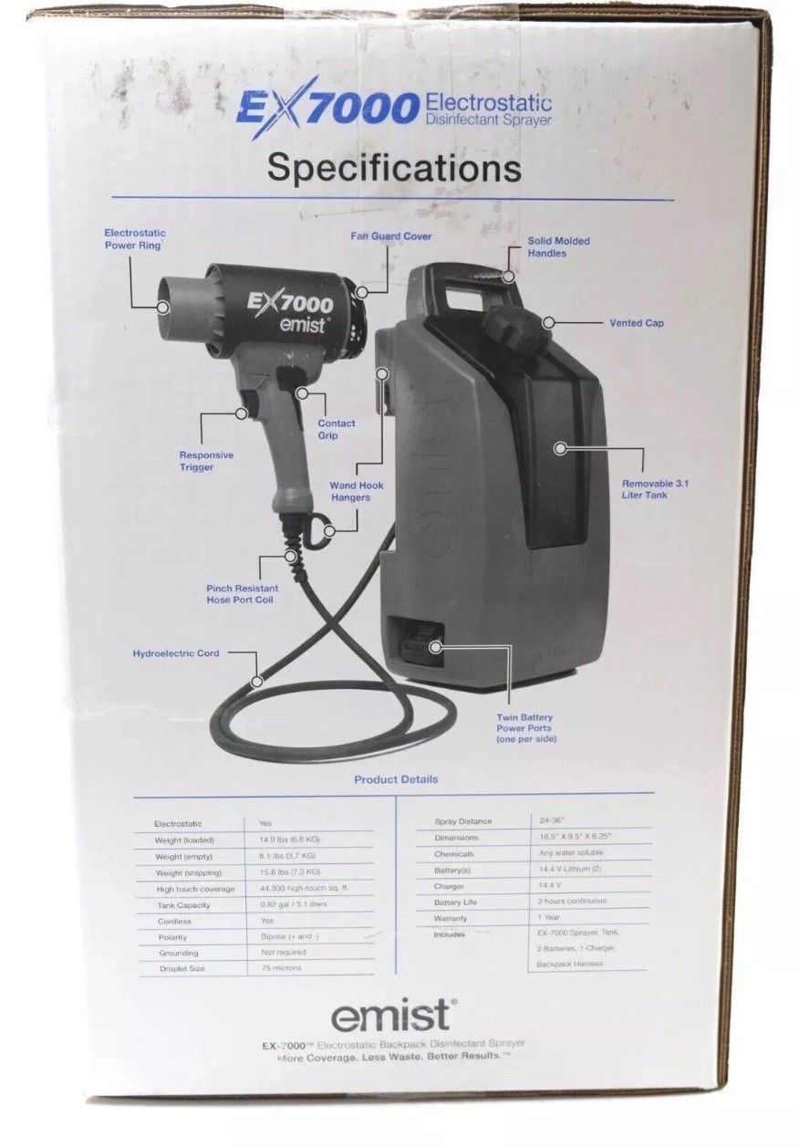 EMist EX-7000 Electrostatic Disinfecting Sprayer
