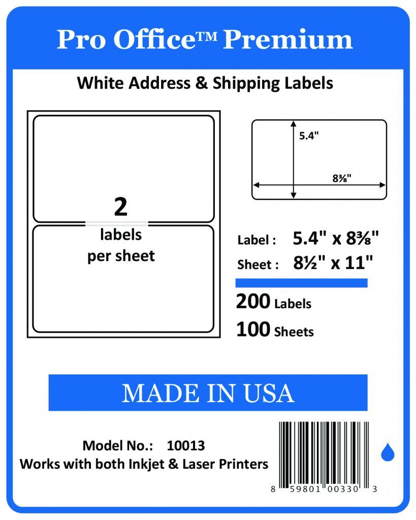 Pro Office Premium Self-Adhesive Blank Round Corner Shipping Labels FedEx 8.5×11