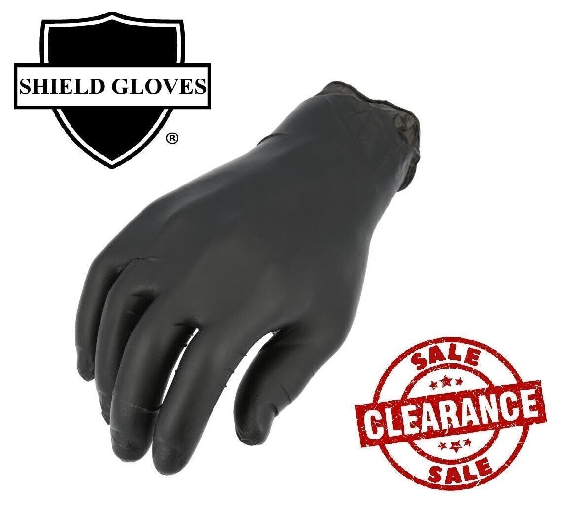 [1000 Pieces] Black Nitrile Powder Free 6 Mil Gloves (Latex Vinyl Free) Size: L