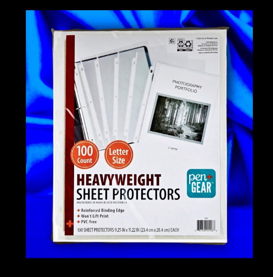 100ct Heavyweight Sheet Protectors LETTER SIZED, Won’t Lift Print, PVC-free