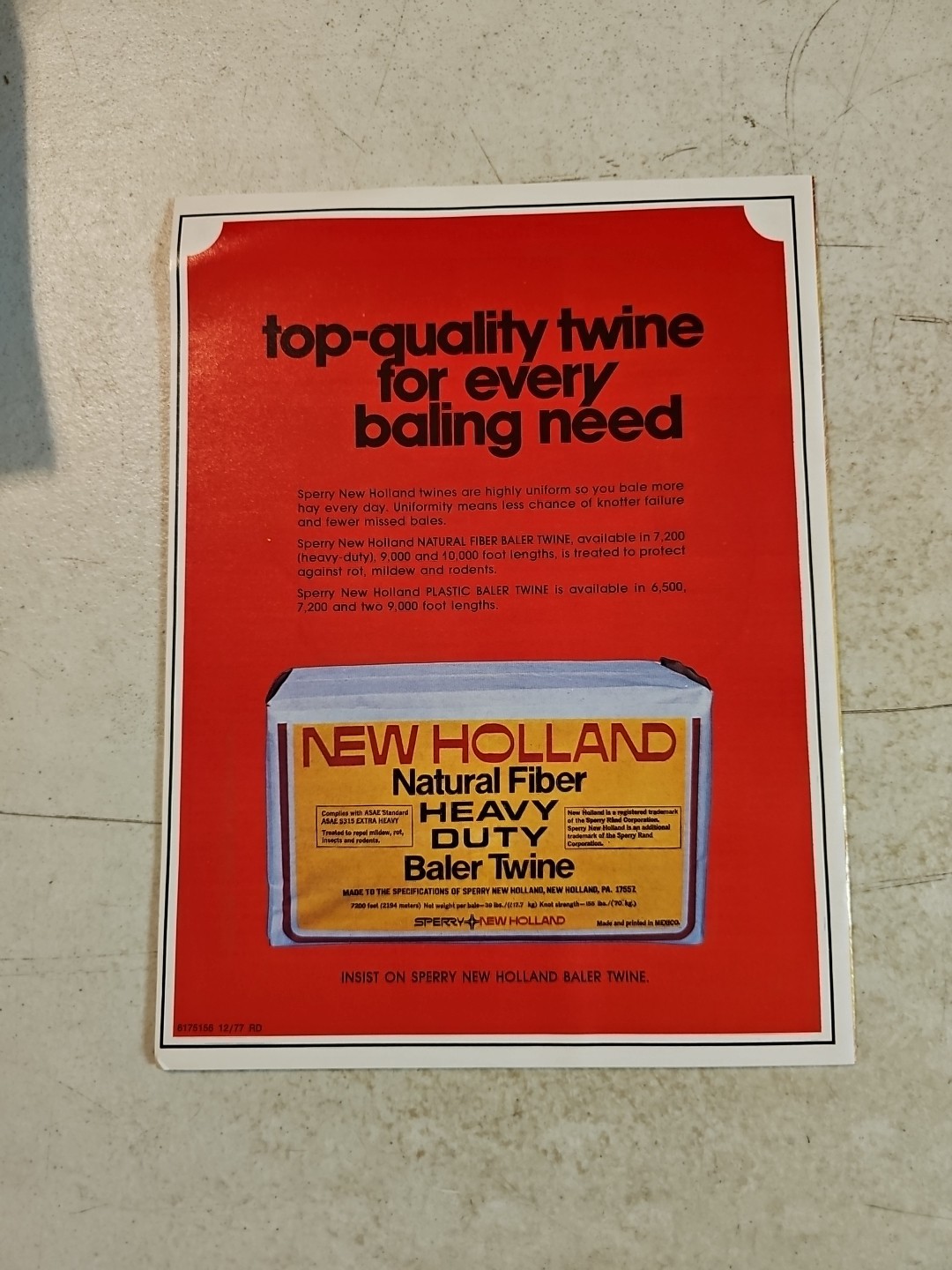 Vintage 1978 SPERRY NEW HOLLAND EQUIPMENT BUYER’S GUIDE. Farm Equipment