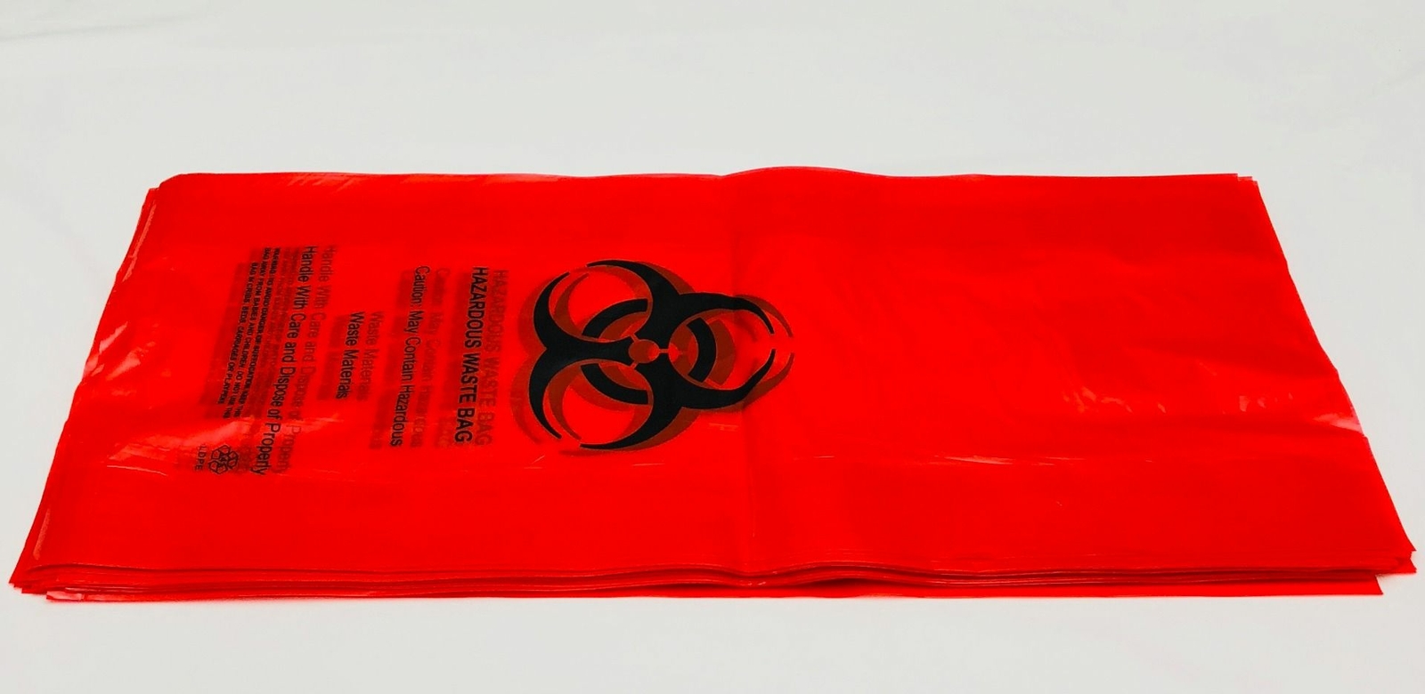 Hazardous Waste Bags – 10″x4″x24″ – 200 Bags – 1.4 Mil – Red – AssurePak – HAZWA