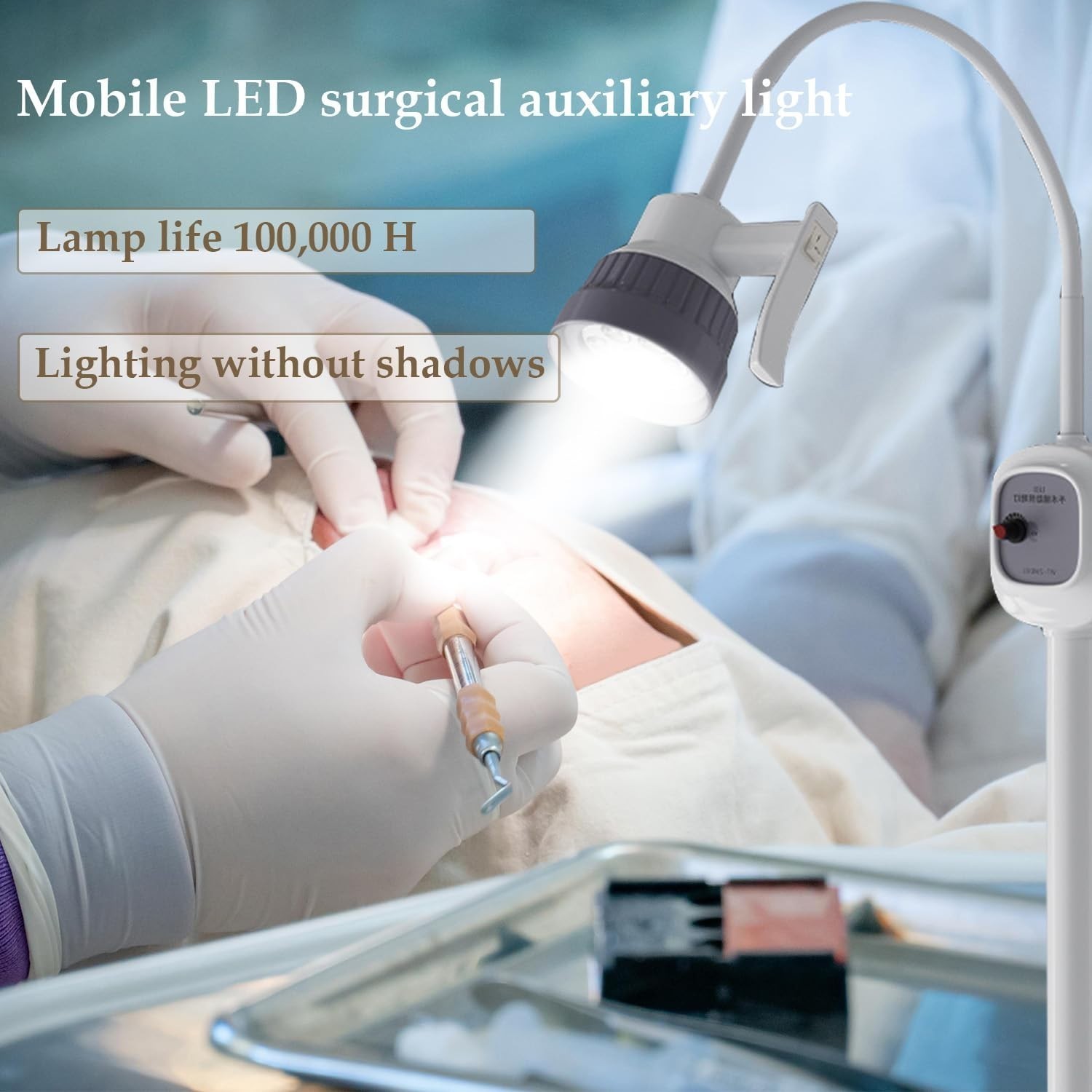 12W Dental Shadowless Operation Lamp 7 LED Surgical Exam Light Stepless Dimming