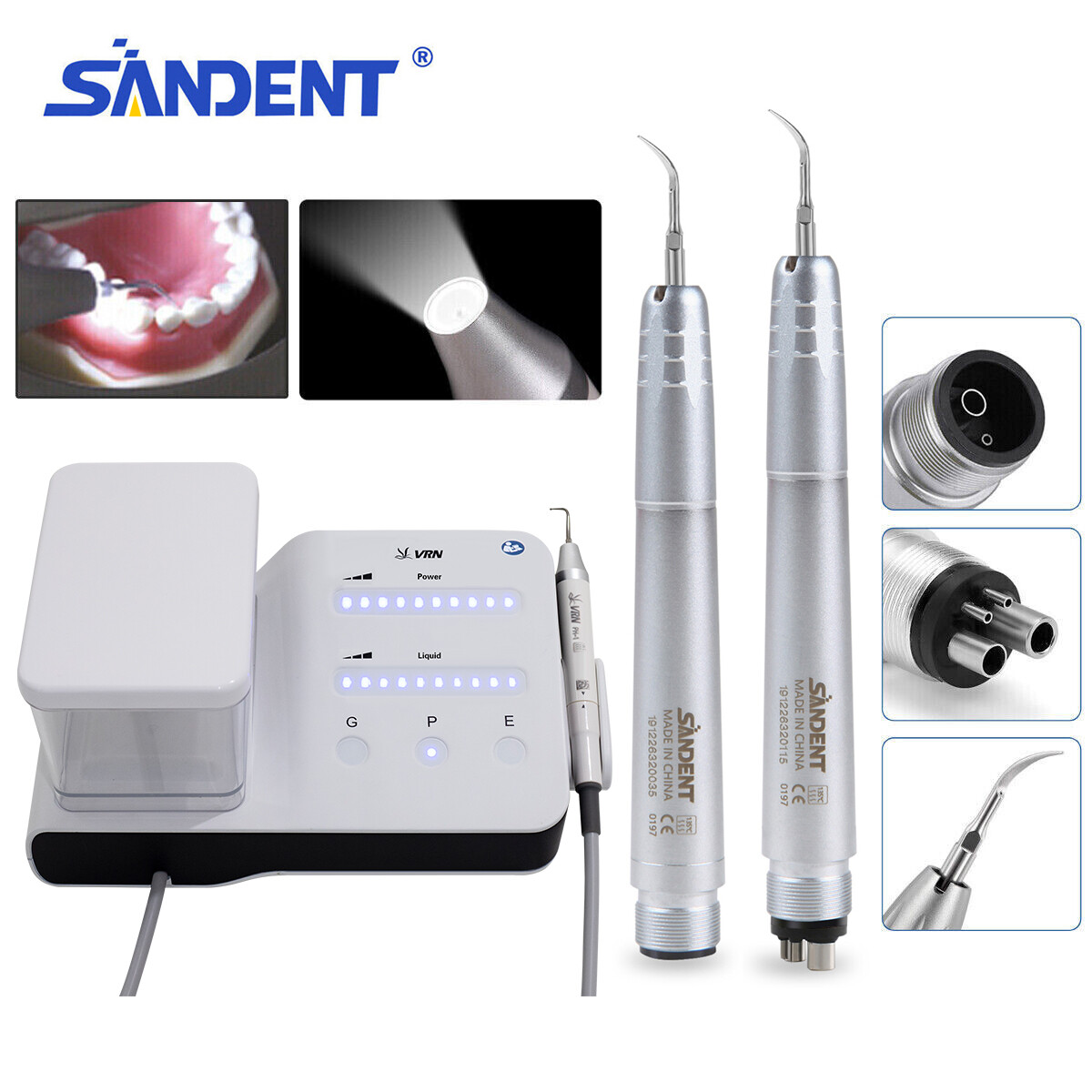 Dental Ultrasonic Piezo Scaler LED Handpiece Bottle / Air Scaler Handpiece 2/4H