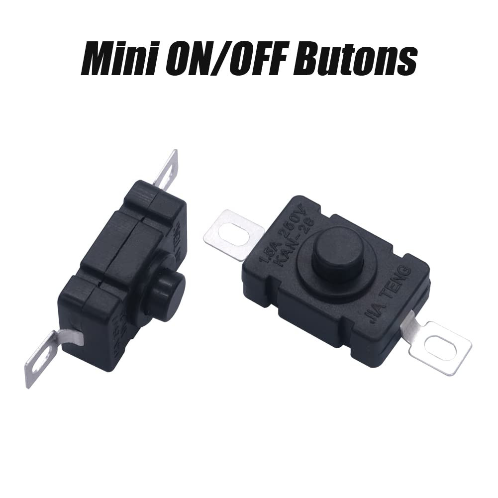 50/100/200x KAN-28 Flashlight Switch AC 250V 1.5A Self-Lock Push Button Switchs