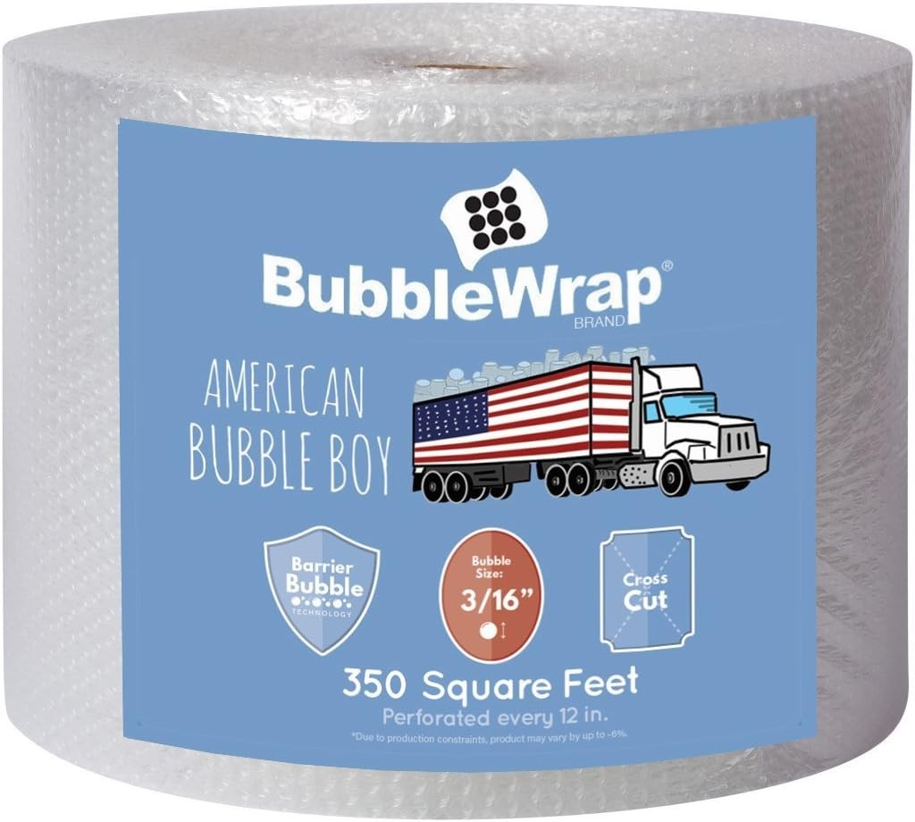 4 large rolls of Bubble Wrap total 700 feet, small bubbles 3/16 cushioning, 700