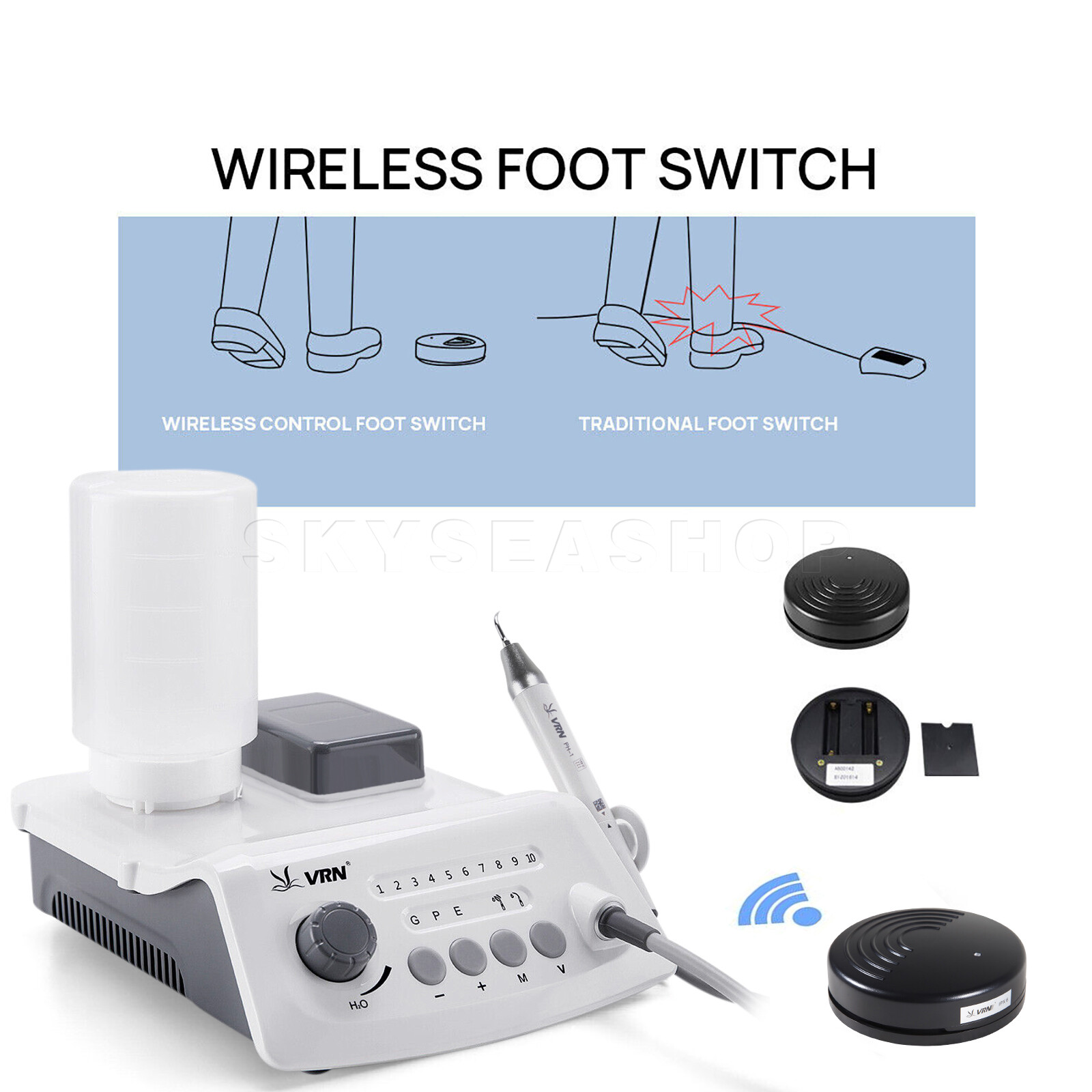 Dental Ultrasonic Piezo Scaler LED Light Handpiece /Air Polisher Fit WOODPECKER