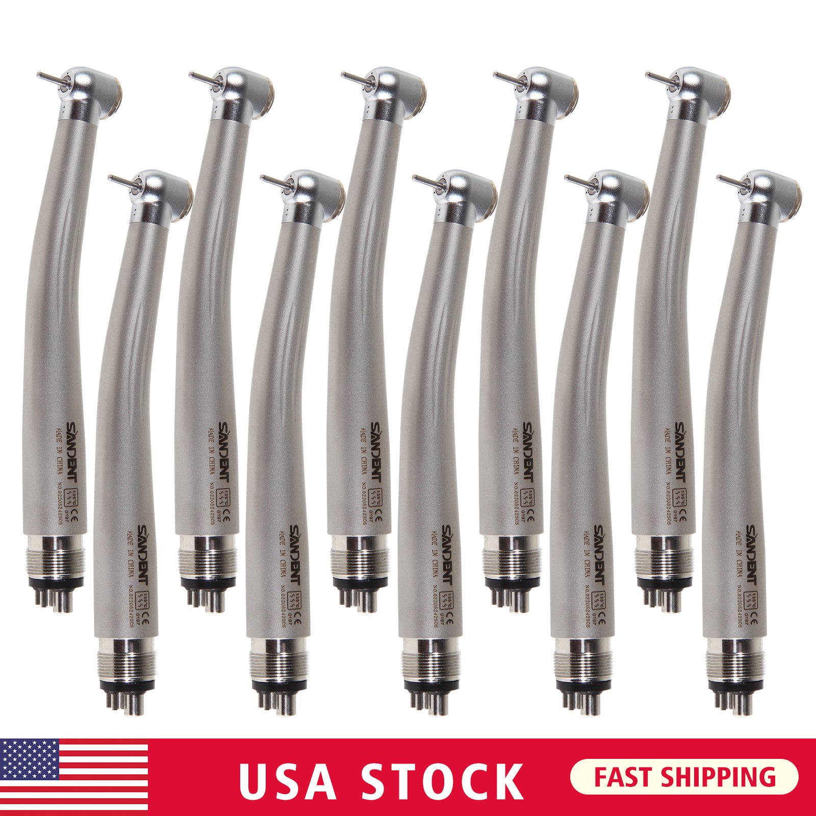 USPS! SANDENT Dental High Speed Handpiece Push Button Standard Head 4H-M4 1-10*