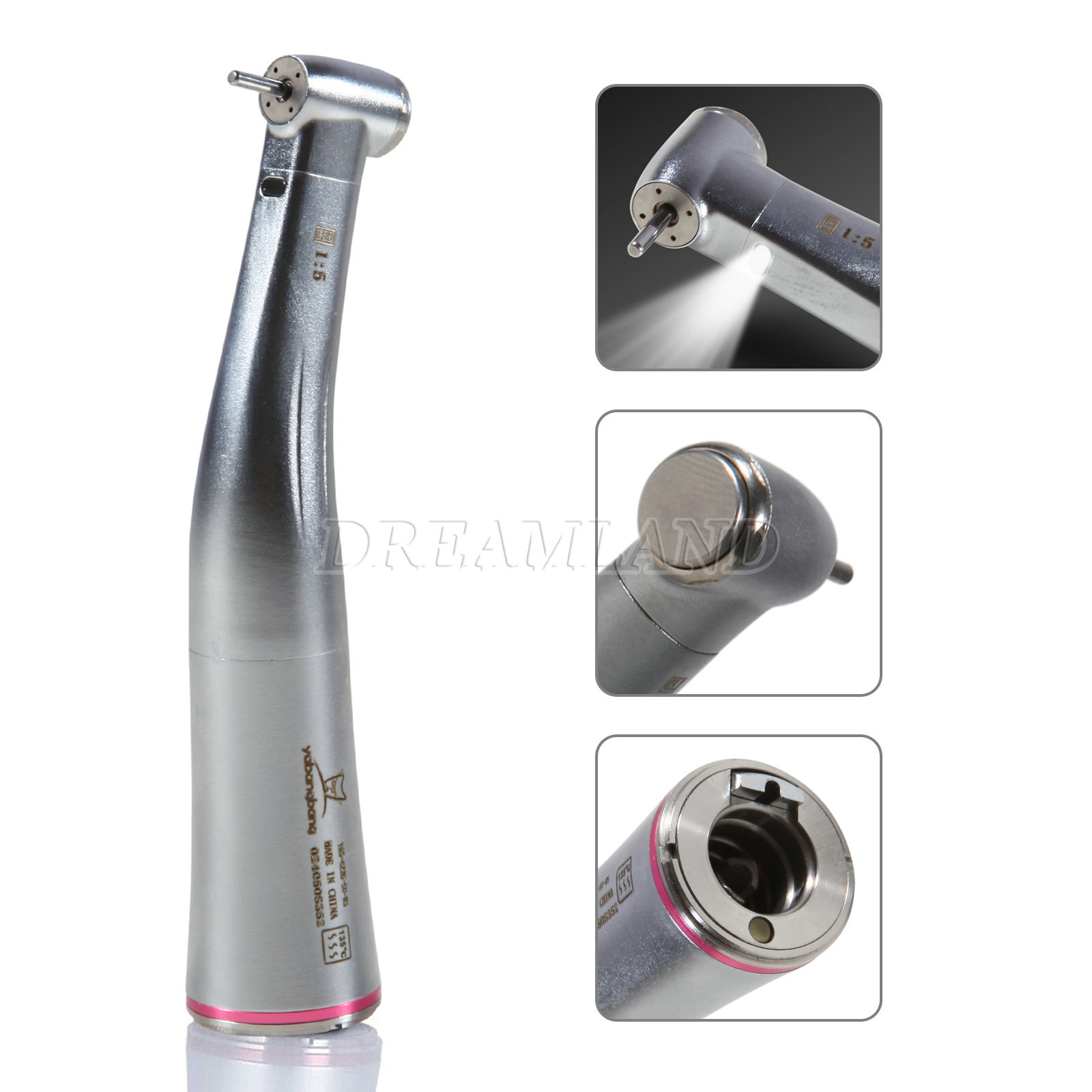 Dental 1:5 LED Fiber Optic Contra Angle Handpiece Electric Fit NSK Ti-MAX X95L
