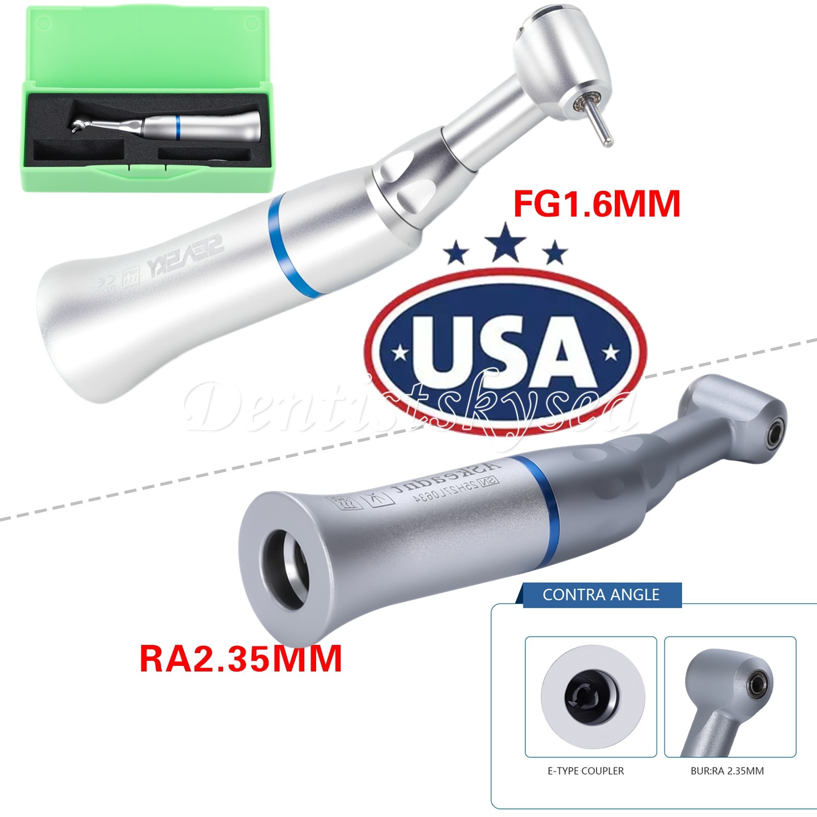 Slow Low Speed Contra Angle Handpiece Fit NSK 1.60mm/2.35mm Dental Push Button