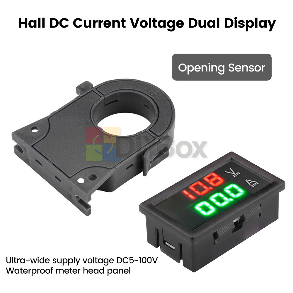 DC0-300V 50/100/200/400A Digital Current Voltage Meter Hall Ammeter Voltmeter