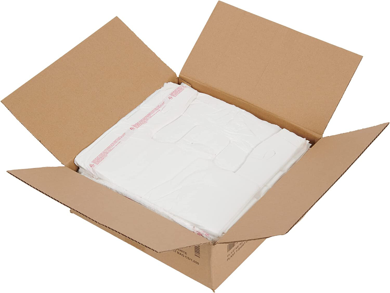 White Plastic Bags T-Shirt 1000 Retail Supermarket Grocery Handles 11 ½ x 6 x 21