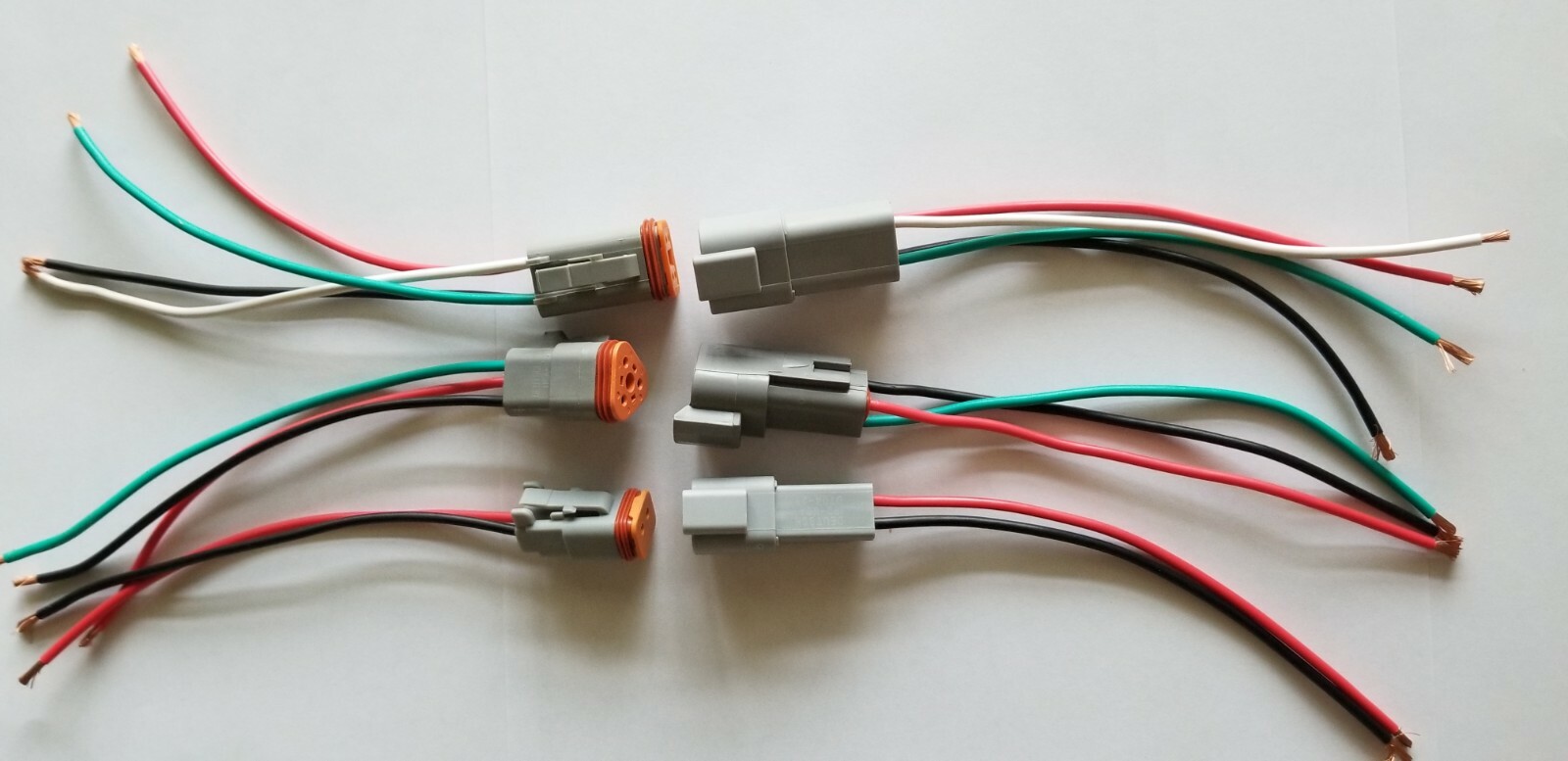 6″ Gray Assembled Deutsch 2,3,4,6,8,12 Pin,14 AWG or 16 AWG