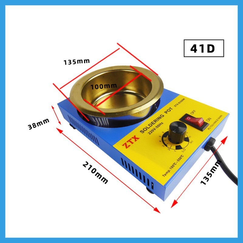 350W Lead Free Solder Pot Titanium Soldering Melting Furnace 1.2KG Capactity