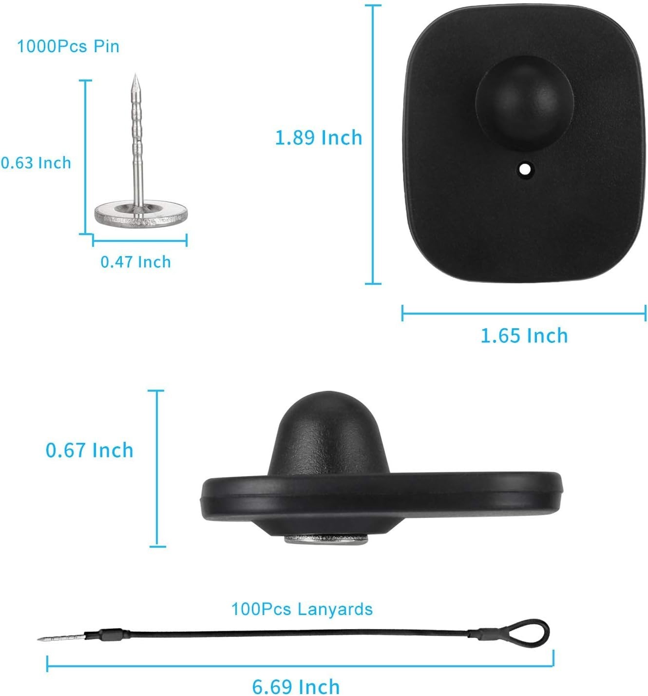 1000 Pieces Hard Clothing Security Tags 8.2Mhz RF Frequency, Retail Security …