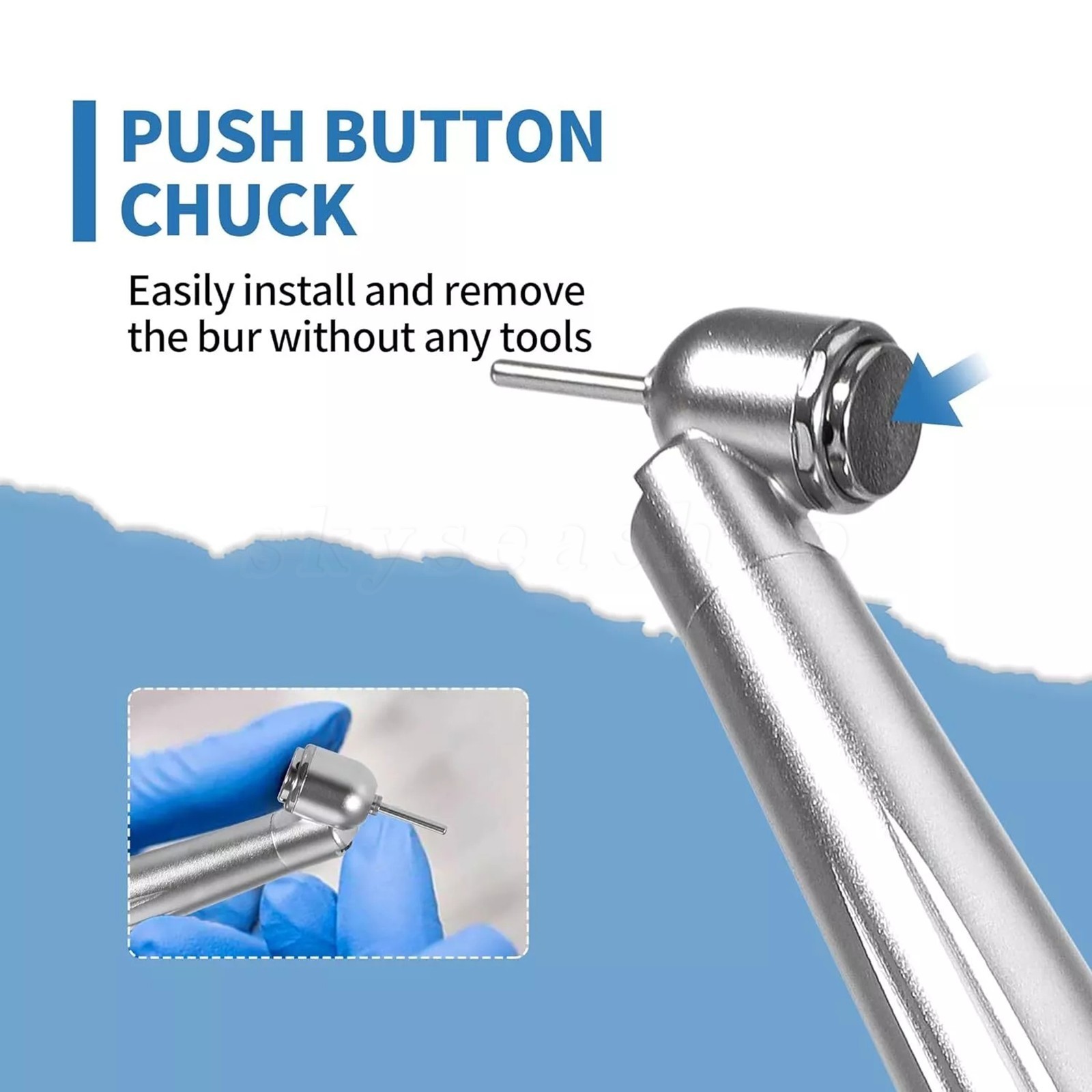 Dental 45° LED E-generator High Speed Handpiece / 1:4.2 Increasing Contra Angle