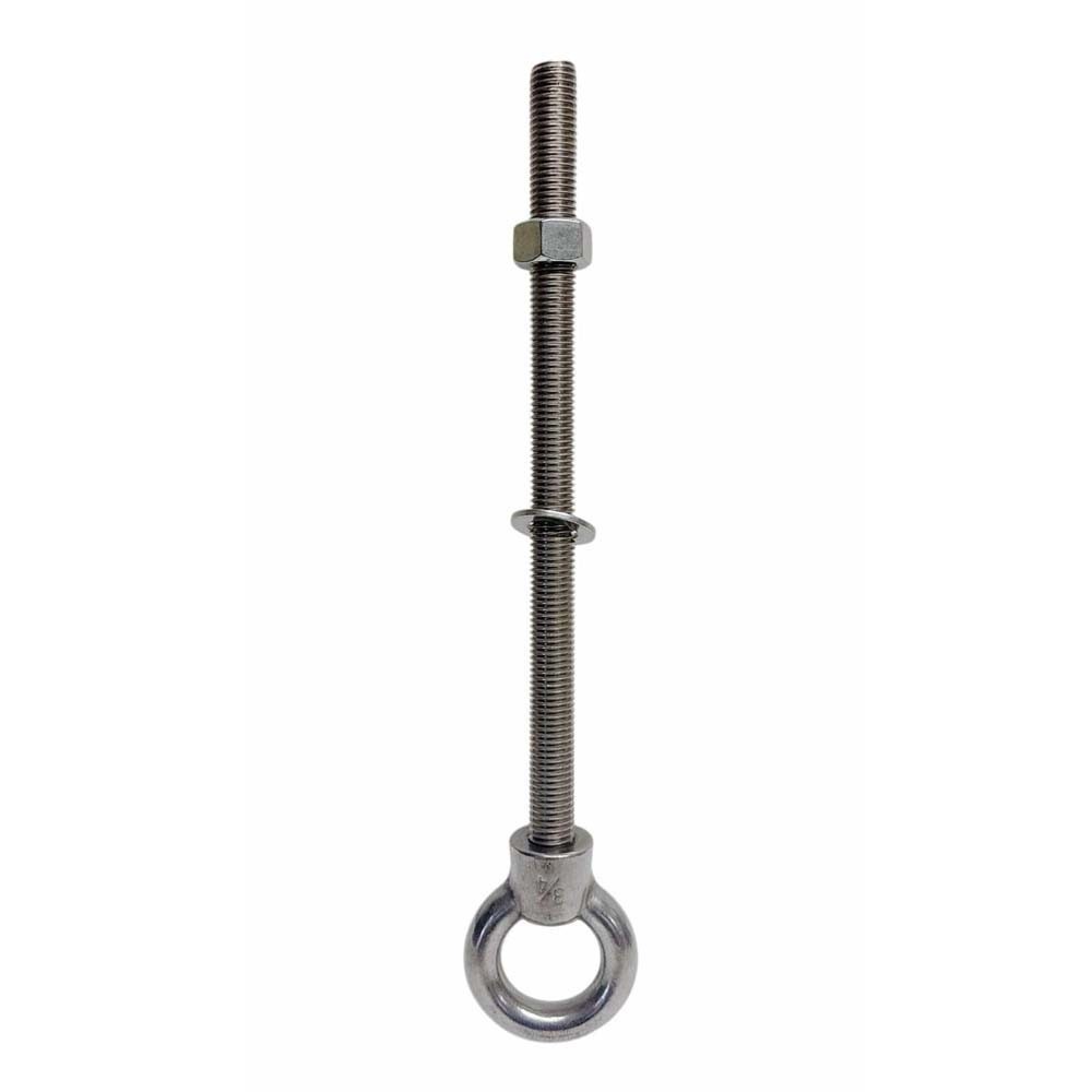 Marine T316 Stainless Steel 3/4″ x 12″ Shoulder Eye Bolt 4,700 Lbs WLL