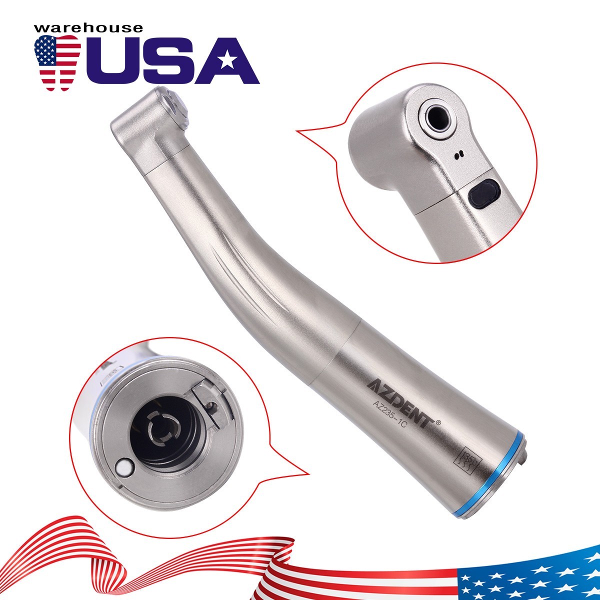AZDENT Dental LED Electric Micro Motor / LED 1:1 1:5 1:4.2 Increasing Handpiece