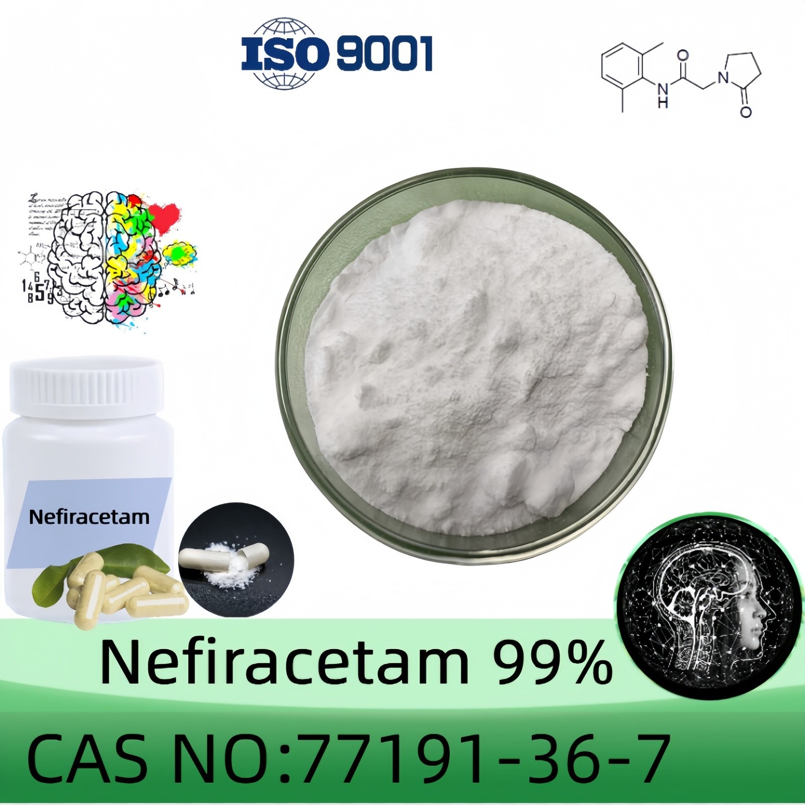 Nefiracetam Powder, Purity 99% Min, 20 Grams, Include 100mg Scoop CAS 77191-36-7