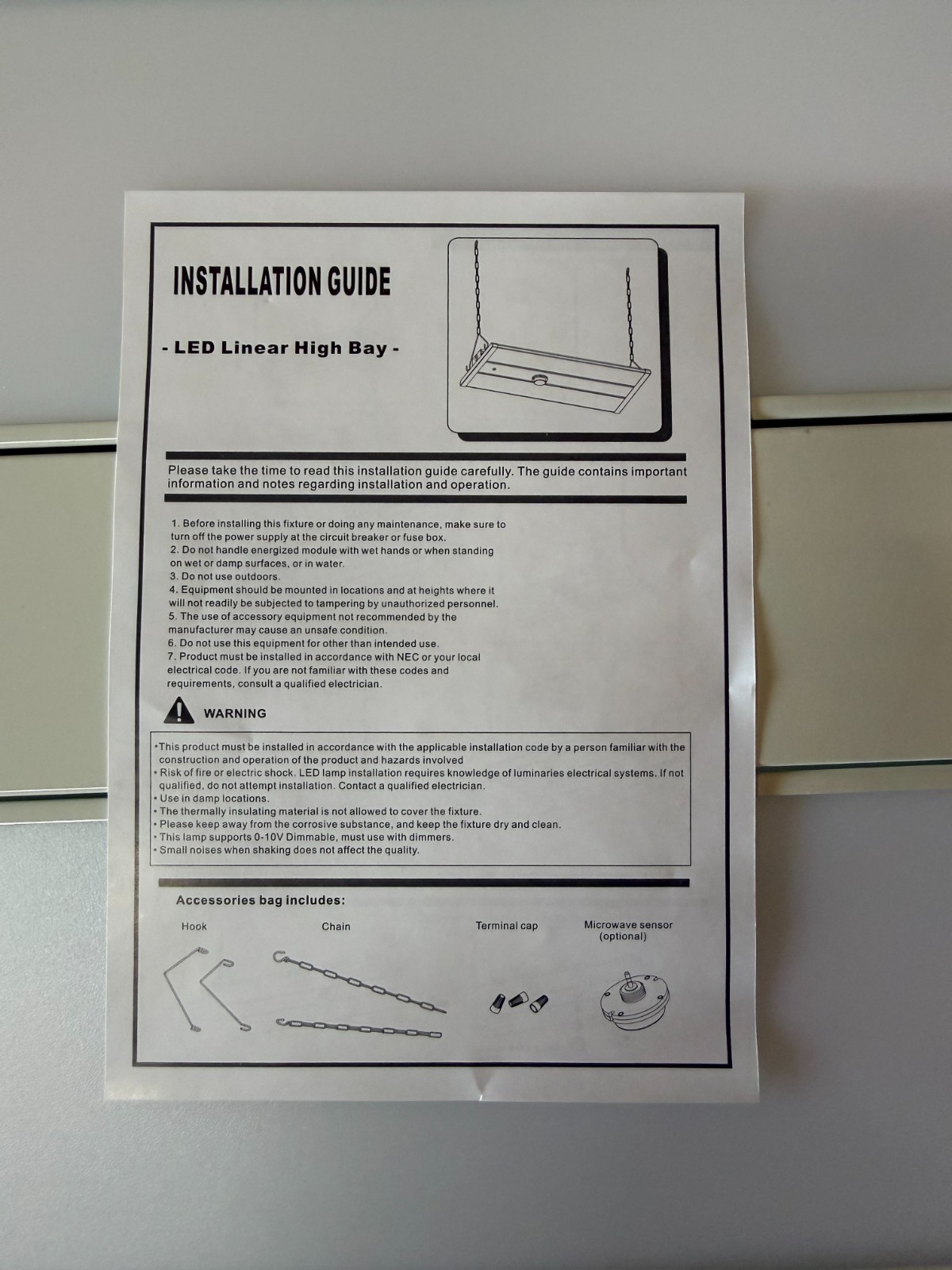 LED Linear High High Bay 220W 4FT 3500K-4000K-5000K Selectable