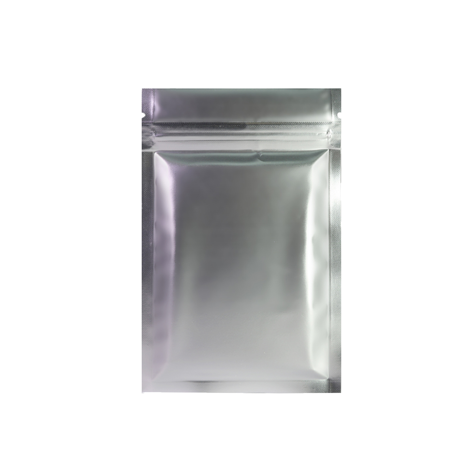 Flat Silver Metallic Mylar Foil Zipper Seal Resealable Bags Smell Proof Pouch