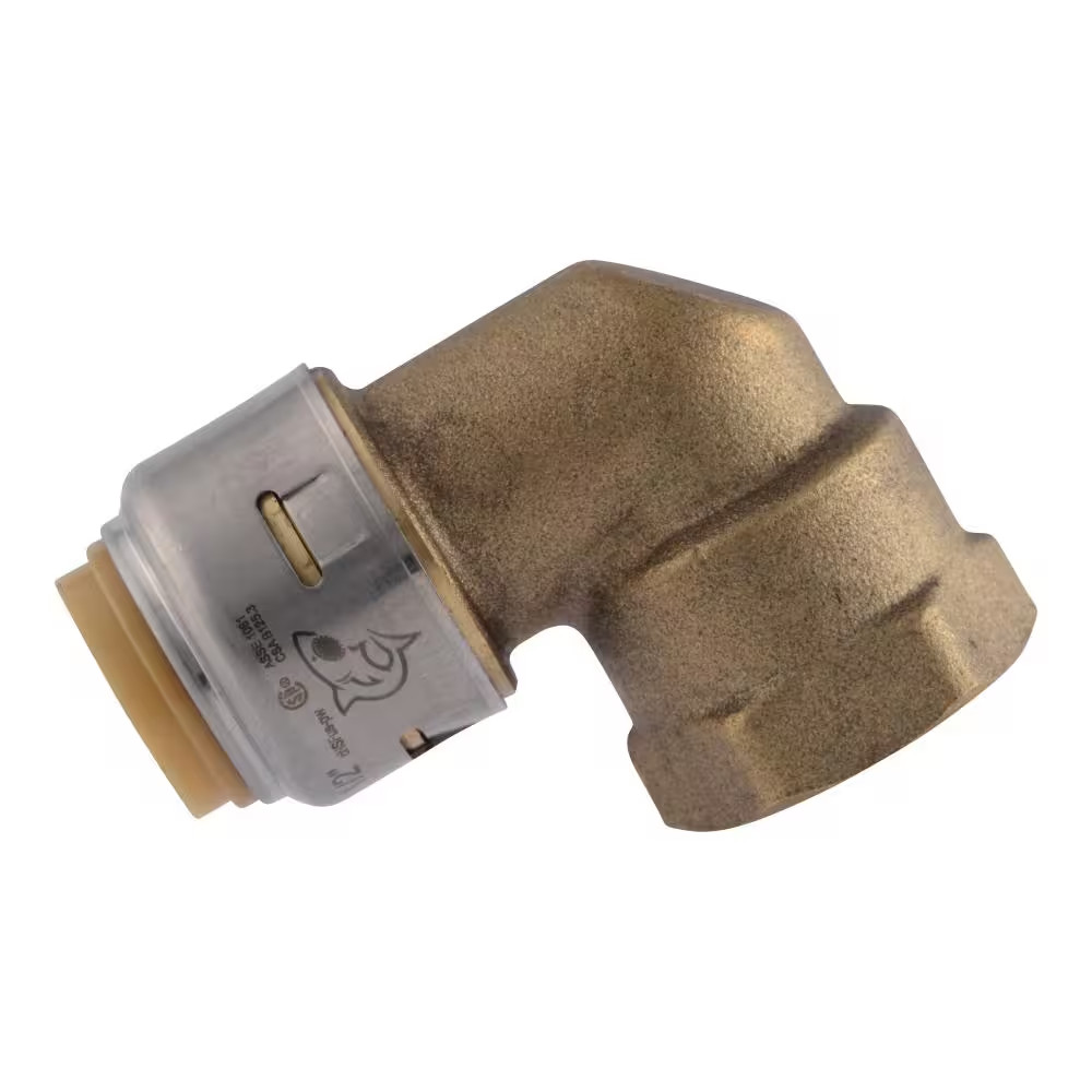 Max 1/2 In. Push-To-Connect X FIP Brass 90-Degree Elbow Fitting
