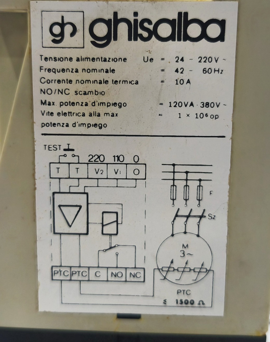 GHISALBA GHST 110V OR 220V AC CONTACTOR RELAY 50/60HZ