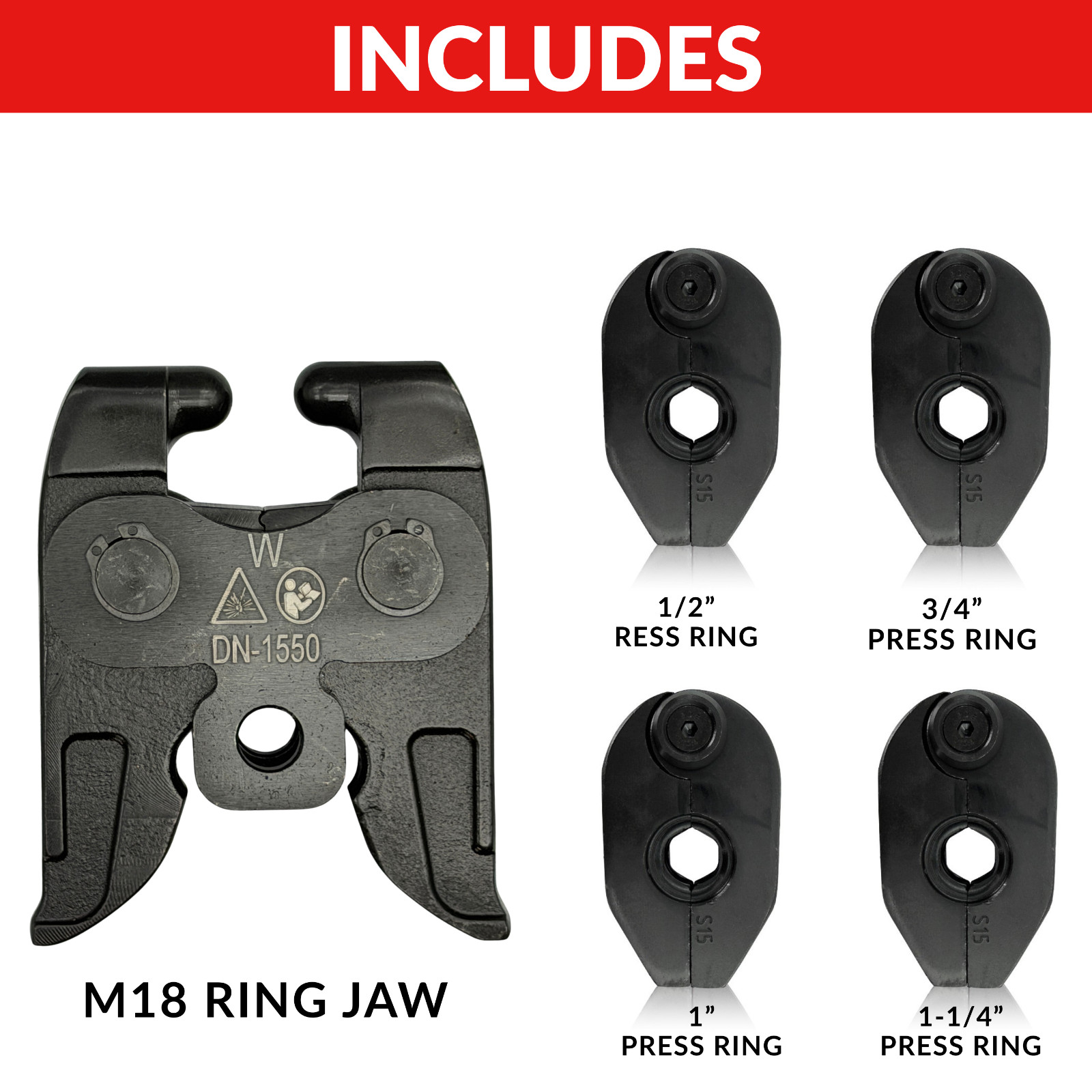 Rotating Press Jaws Set 1/2″ 3/4″ 1″ 1-1/4″for Milwaukee Ridgid US Warehouse