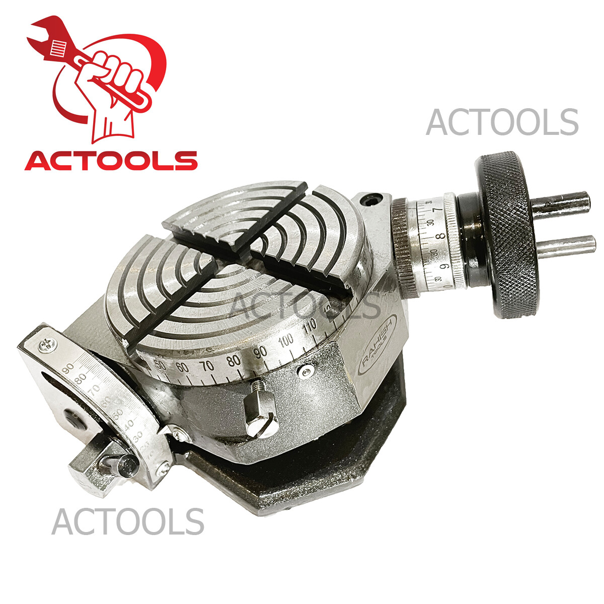 4′ Inch Tilting Rotary Table with 65 mm 3 jaw Self Centering Chuck & Back Plate