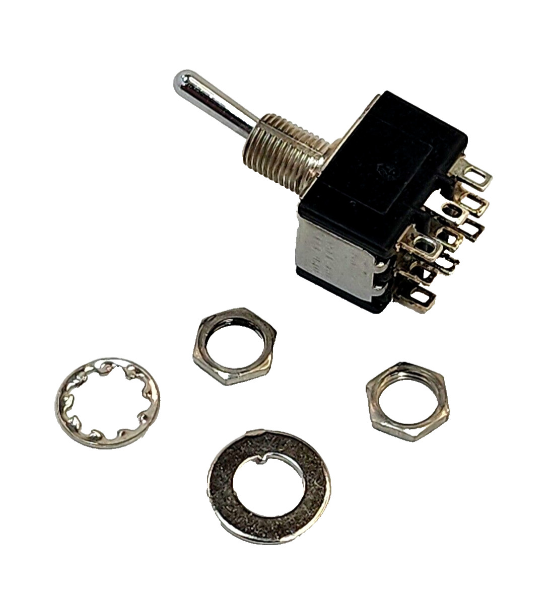 (25x) 3PDT On-None-On 5A 120VAC / 28VDC – 2A – 250VAC Toggle Switch – Solder