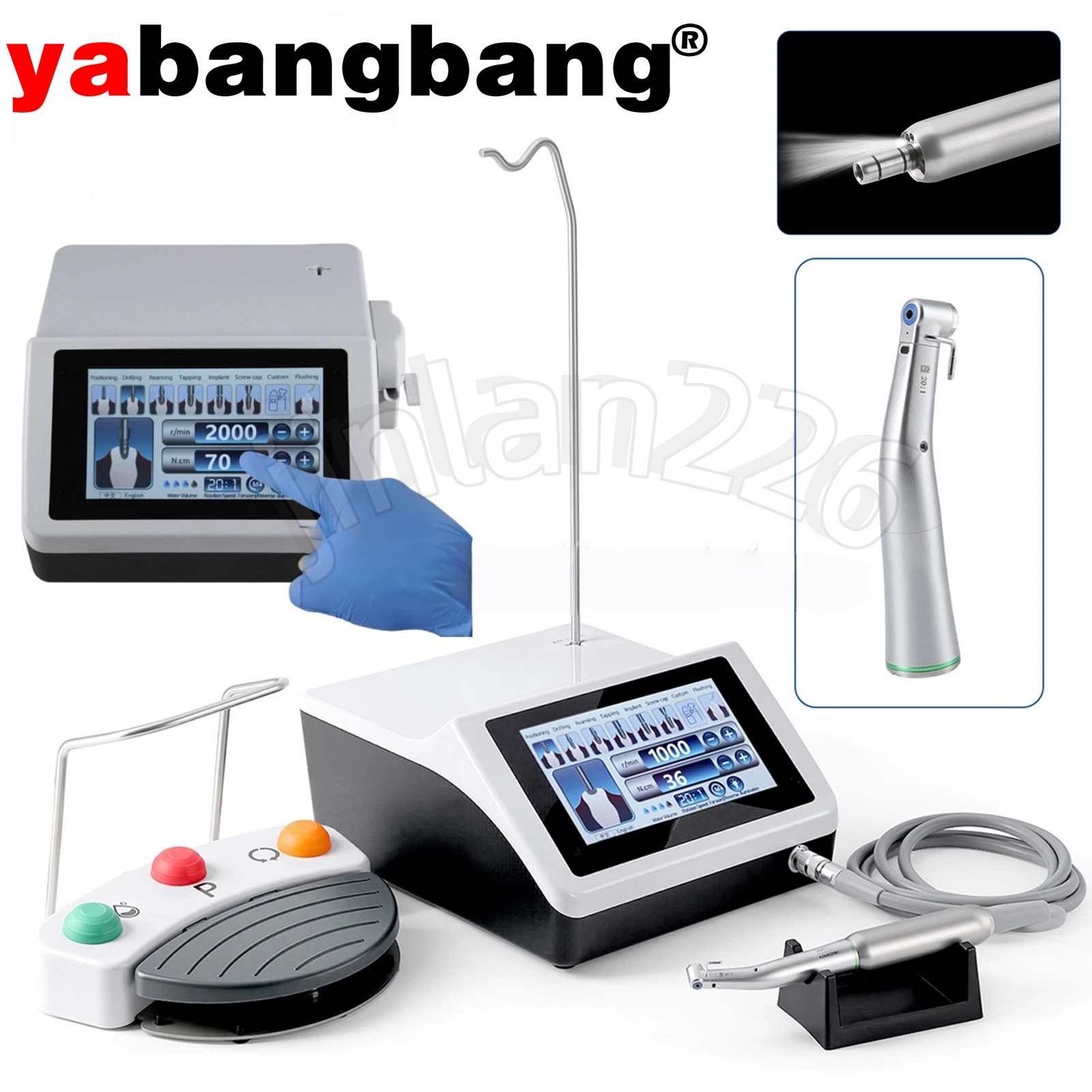 Dental Implant System Surgical Motor 20:1 Reduction Handpiece Contra Angle USA