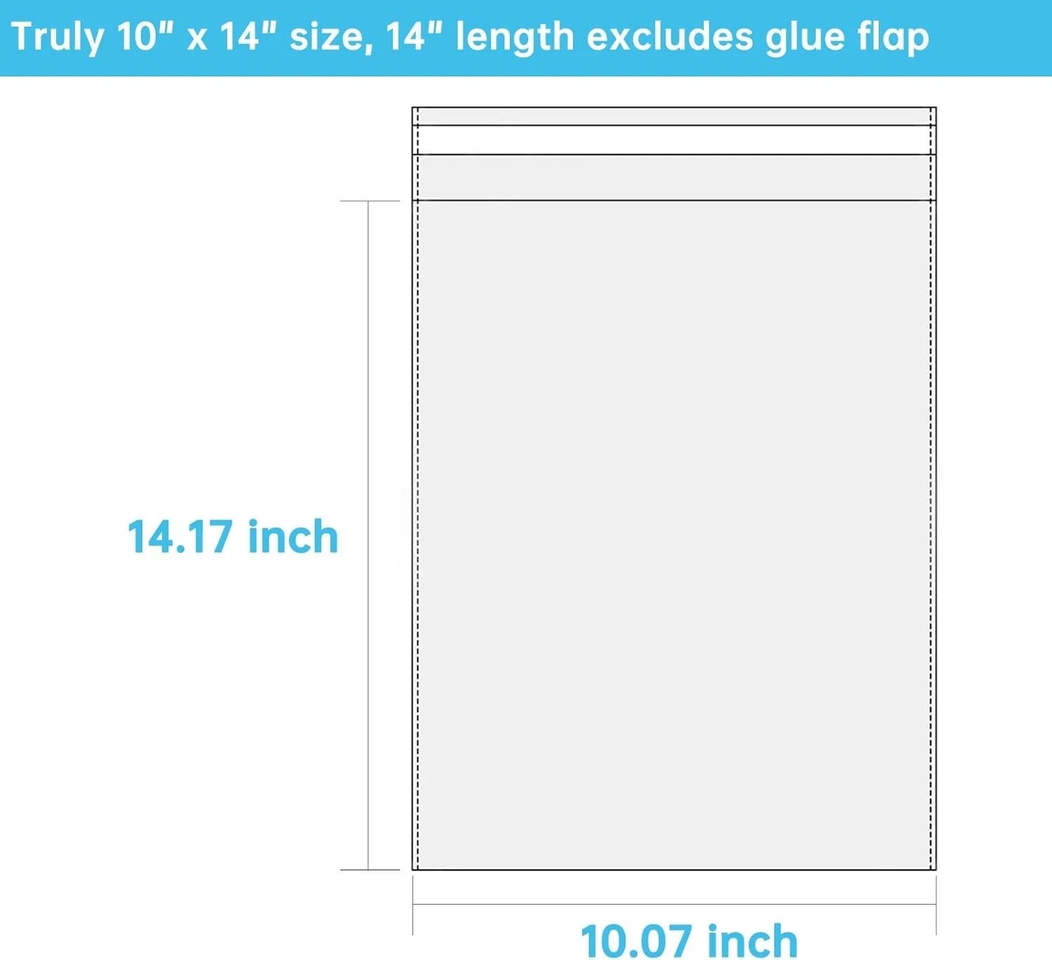 100 Pcs 10″x14″ Clear Self-Sealing Cellophane Bags for Packaging T-Shirt Clothes