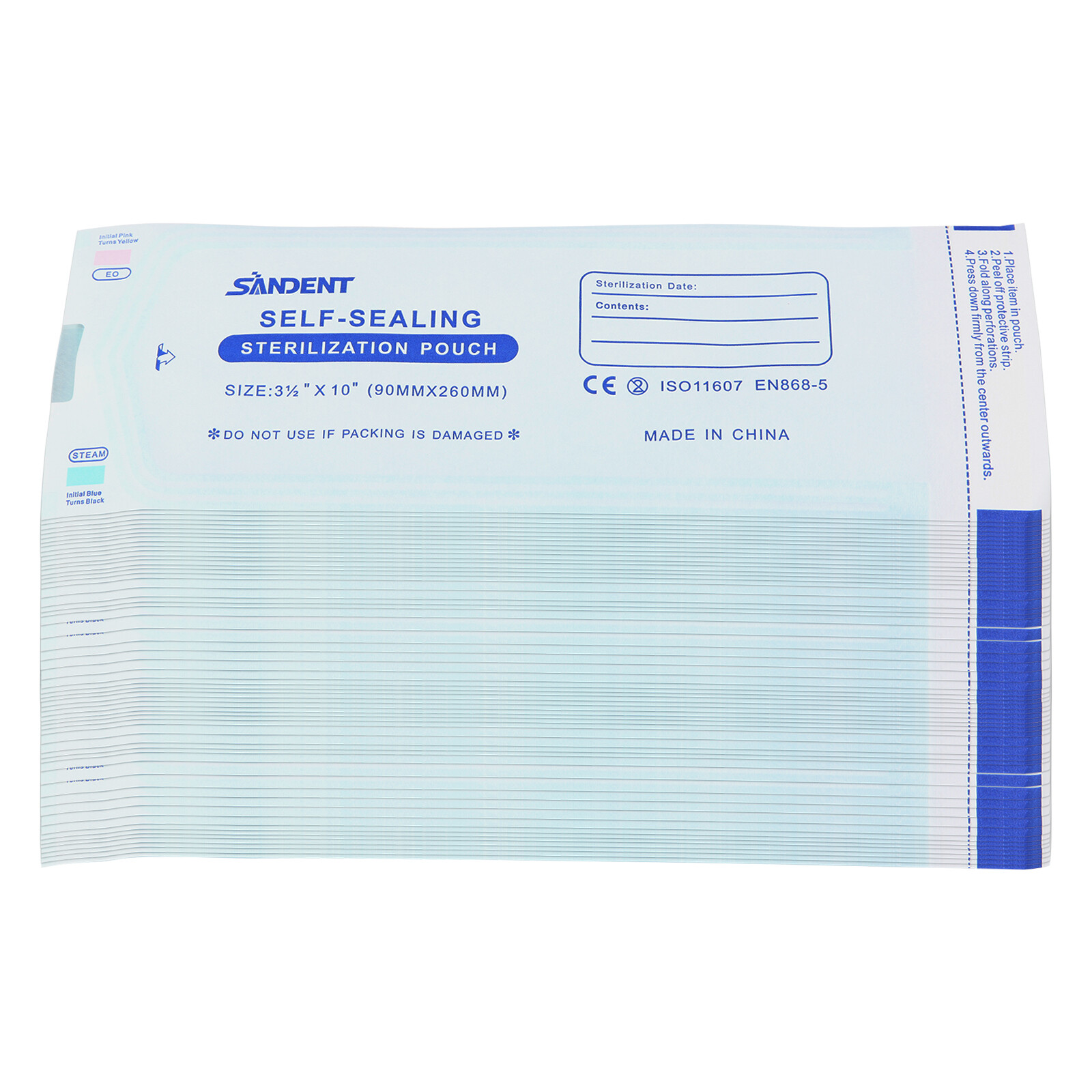 200Pcs/Box Dental Disposable Self-sealing Sterilization Pouches Autoclave 3.5*10