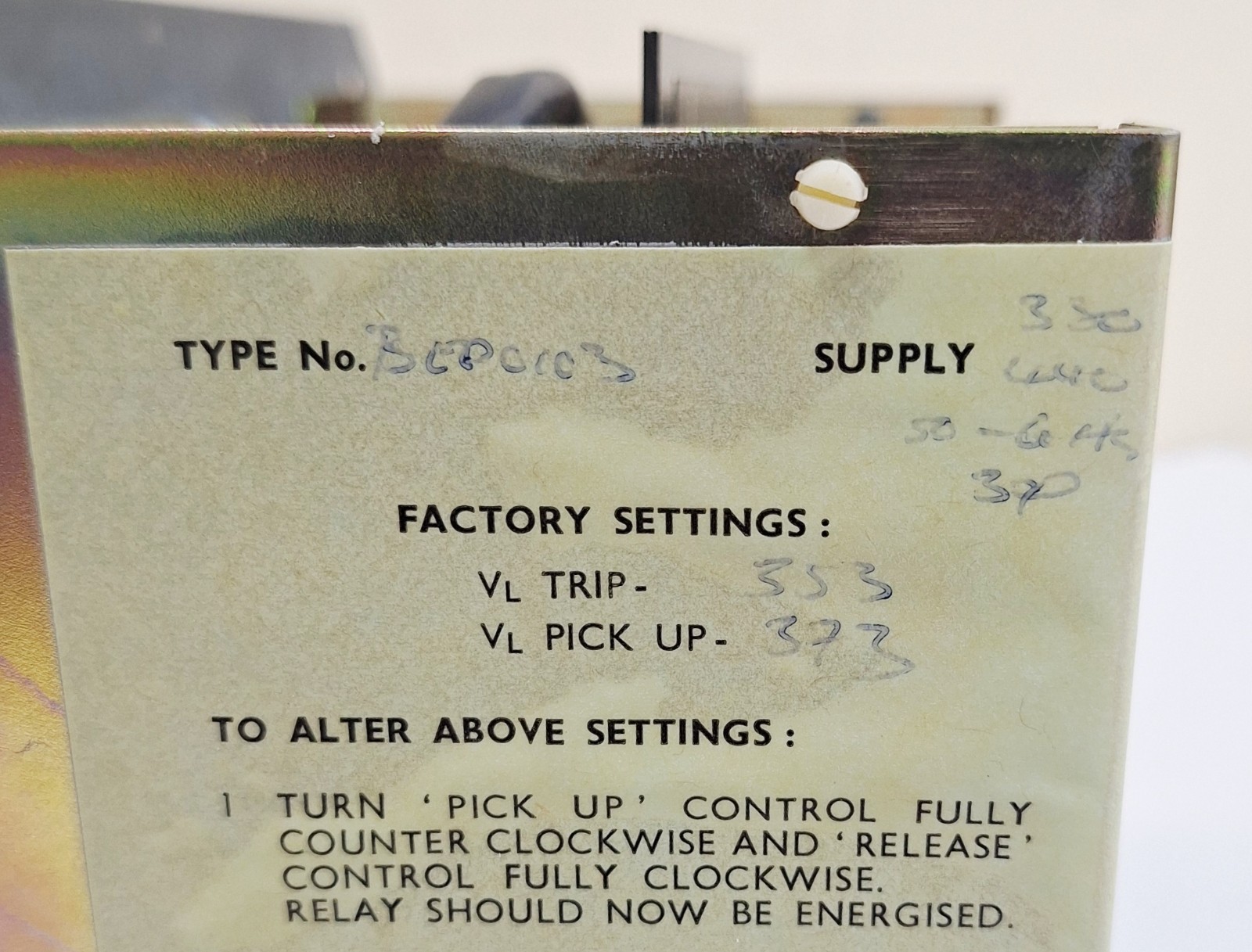 Midland Automation BEP0103 Undervoltage Reversal Relay 380-440V 50-60Hz 3P