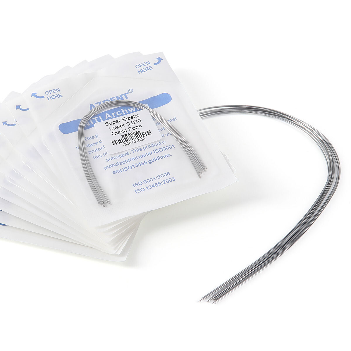 100pcs AZDENT Dental Orthodontic Super Elastic Niti Round Arch Wires Ovoid Form