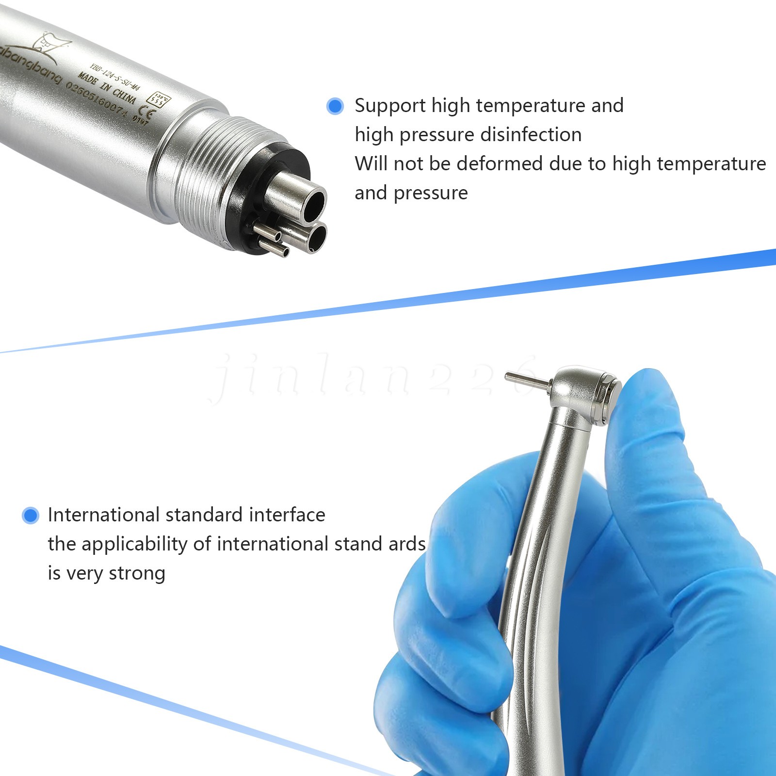 Yabangbang Dental Handpiece Small High Speed Turbine 4Hole NSK Style Mini Head