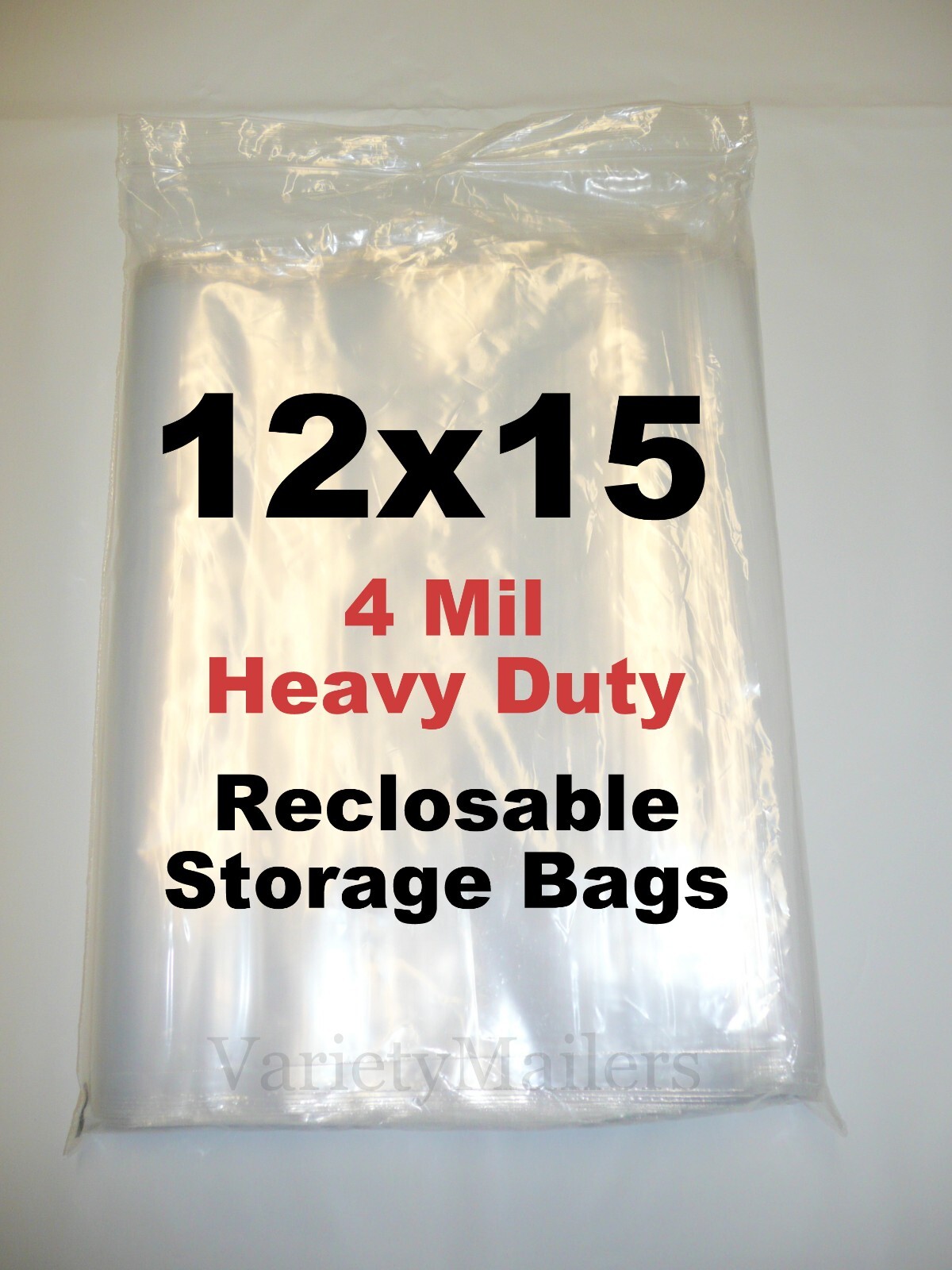 40 Resealable Storage Bags 12”x 15” Clear 4 Mil Extra Thick Zip-Top Bags 12×15