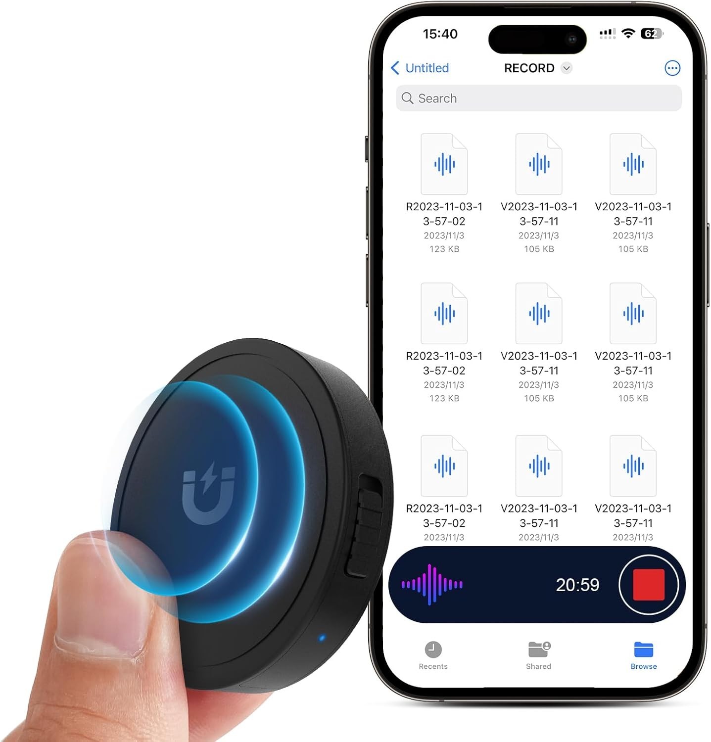 High-Capacity Voice Recorder with AI Noise Cancellation & USB-C Compatibility