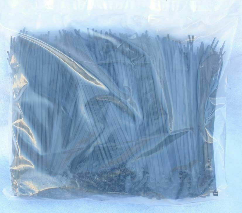 1000 PCS 8″ 18 Lbs Nylon UV Black Wire Cord Cable Tie Zip Self Lock Secure
