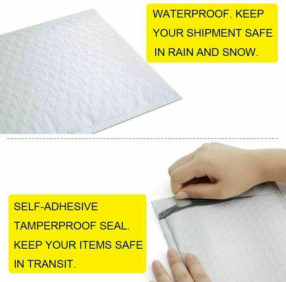 Poly Bubble Mailers 8.5×12 Padded Envelopes #2 – Fits 8.5×11 – Choose Quantity
