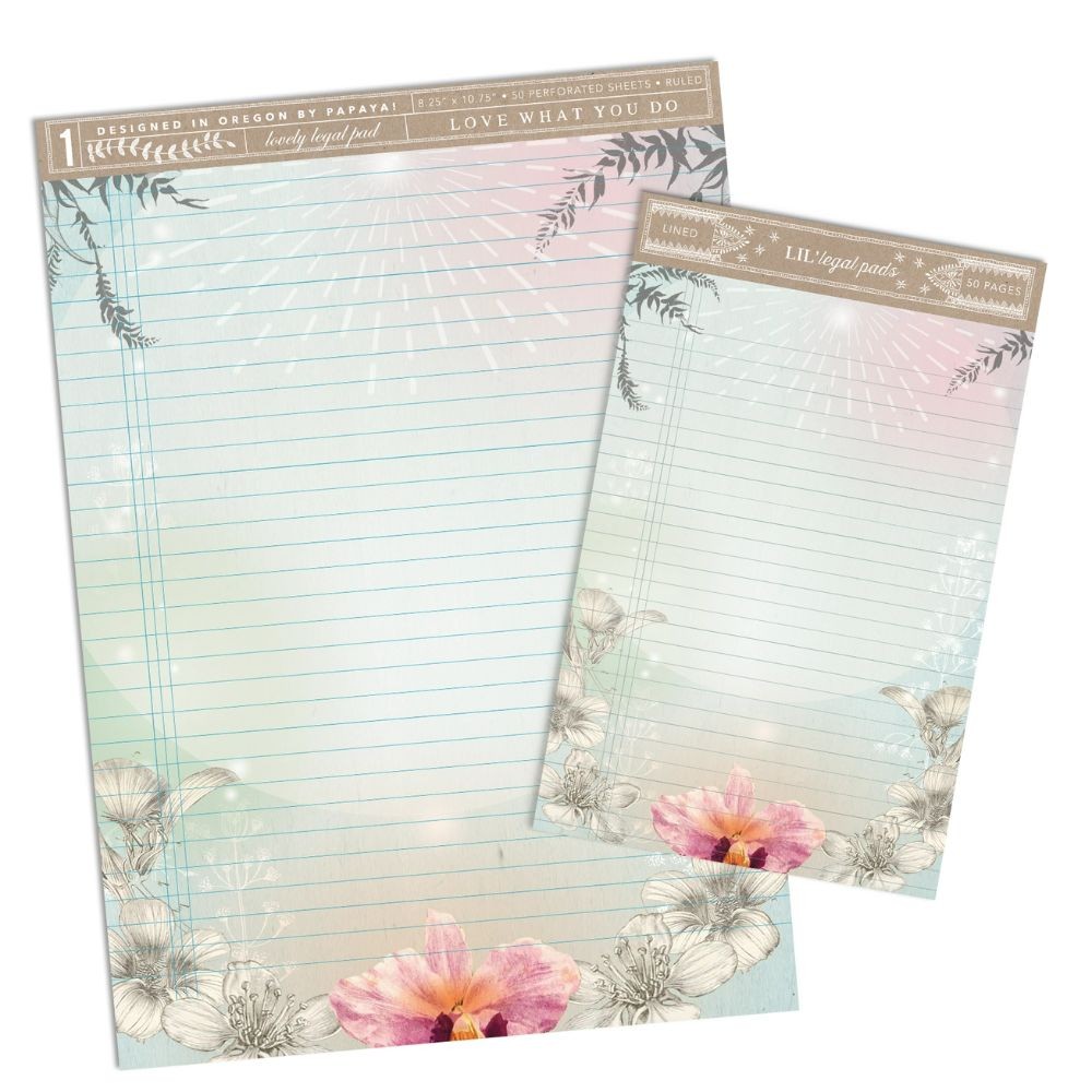 Papaya Art E6 Higher Love Lined Illustrated Double Sided Legal Pad 8.5″ x 11.8”