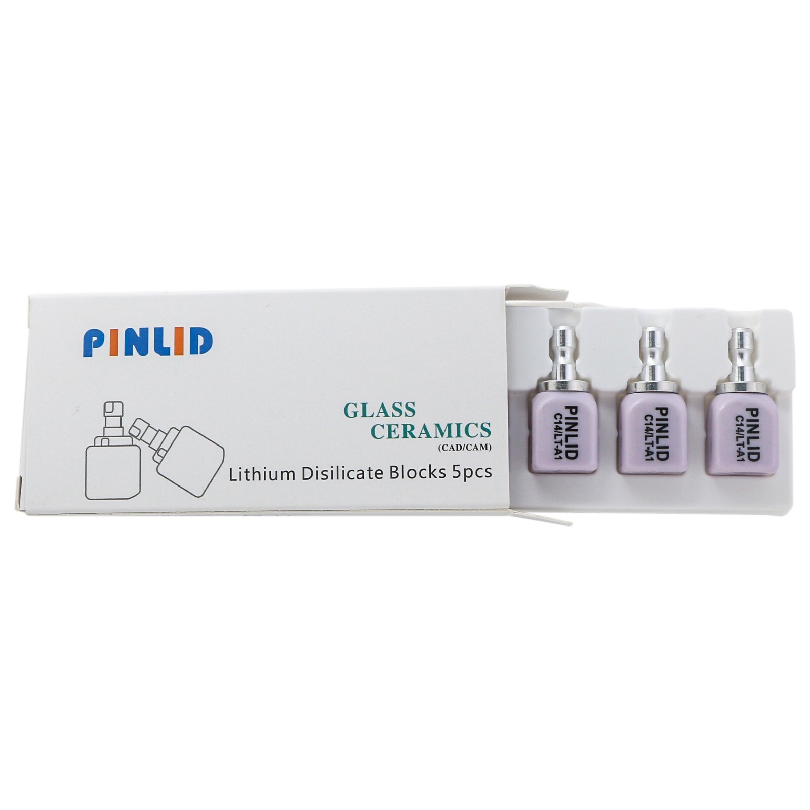 US C14 HT/LT Glass Ceramic Blocks Lithium Disilicate CAD/CAM Cerec Block 5Pcs