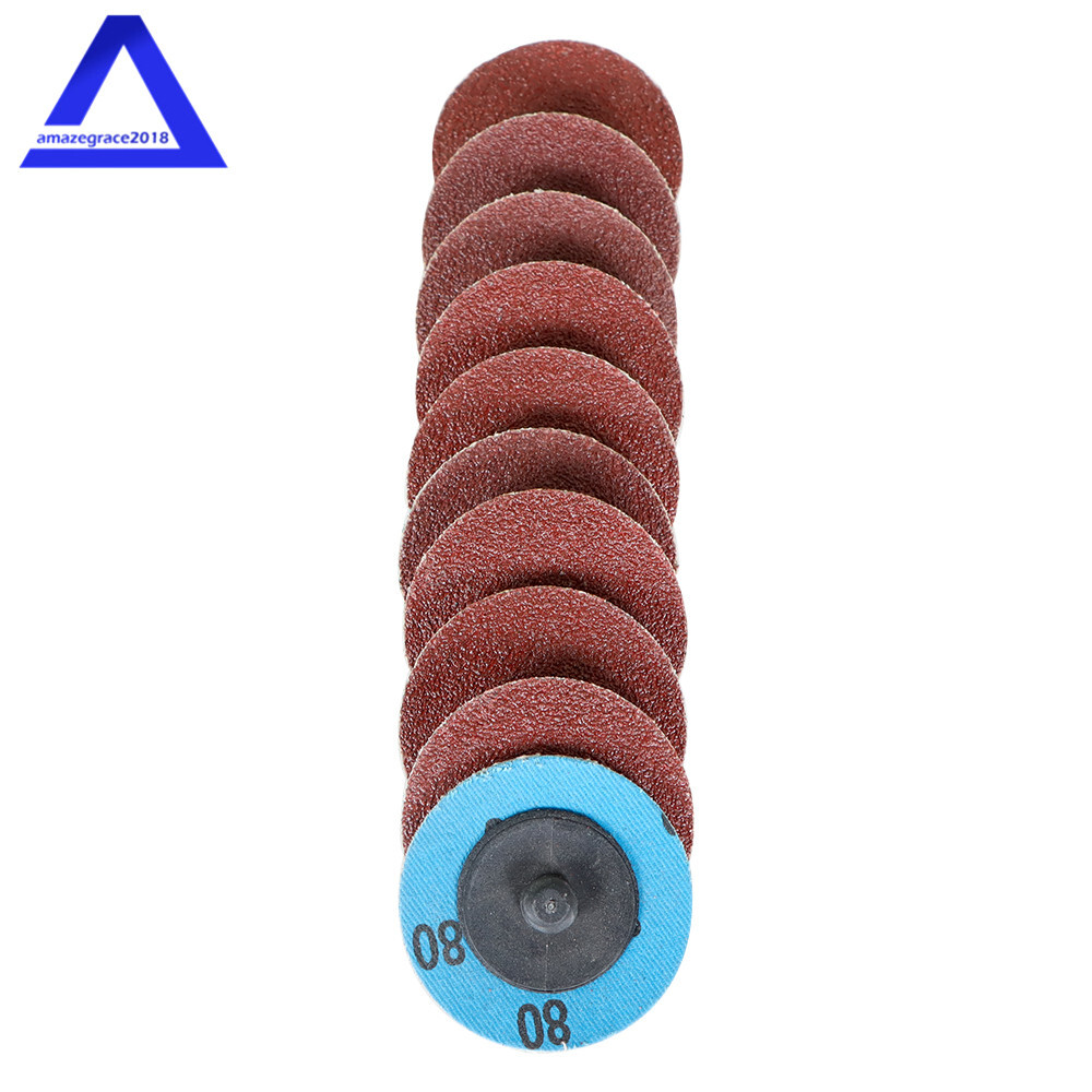 51Pcs 2″ Roll Lock Die Grinder Quick Change Sanding Disc 36 60 80 120 240 Grit