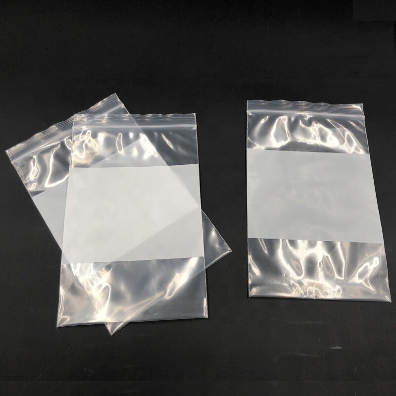 2Mil White Block Top Lock Seal Bags Writable Reclosable Zip Plastic Parts Bag