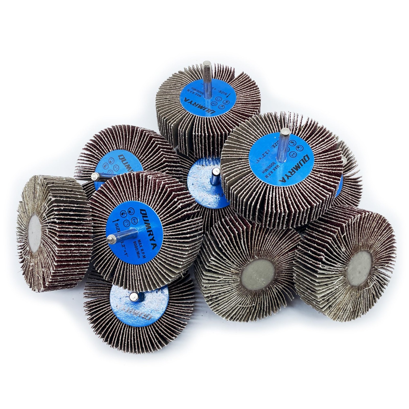10-Pack 1/4″ Die Grinder Flapper Wheels, 80 Grit for Rust Removal & Polishing