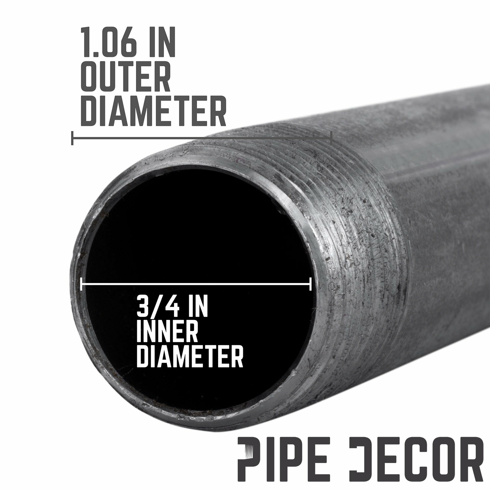 3/4 in. X 36 in. Black Pipe 4 Pack