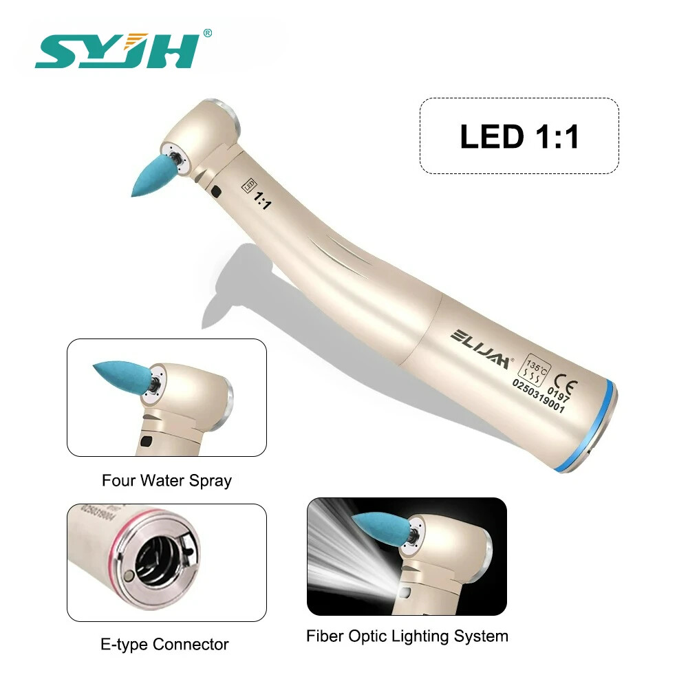 Dental 1:1/1:4.2 /1:5 Contra Angle Fiber Optic LED Low Speed Handpiece New