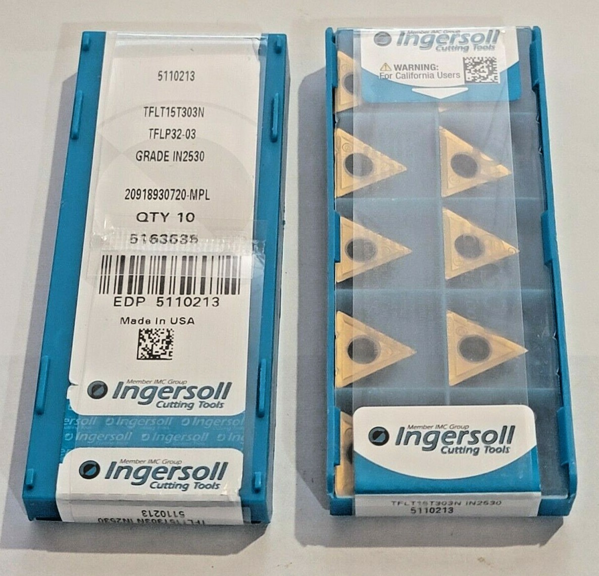 TFLT 15T303N IN2530 TFLP 32-03 INGERSOLL ** 10 INSERTS ** FACTORY PACK **